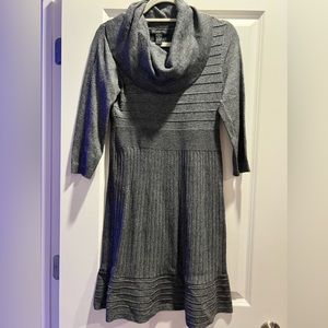 INC Jet Set sweater dress; 3/4 sleeve sweater dress, Heather grey, Medium.